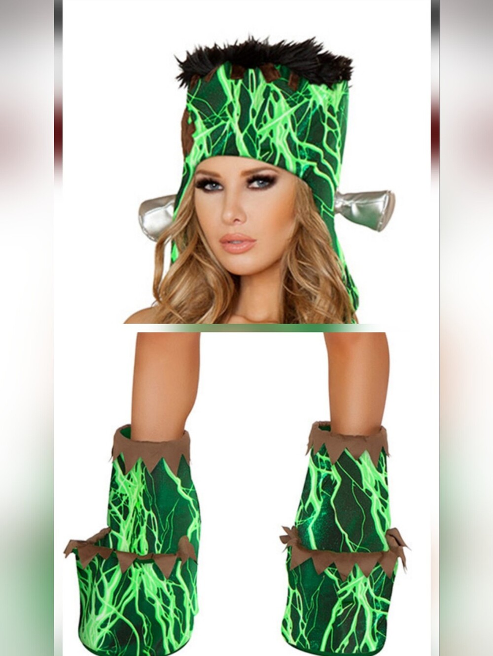 J Valentine Frankenstein Hood & Boot Covers Costume Accessories-No Dress